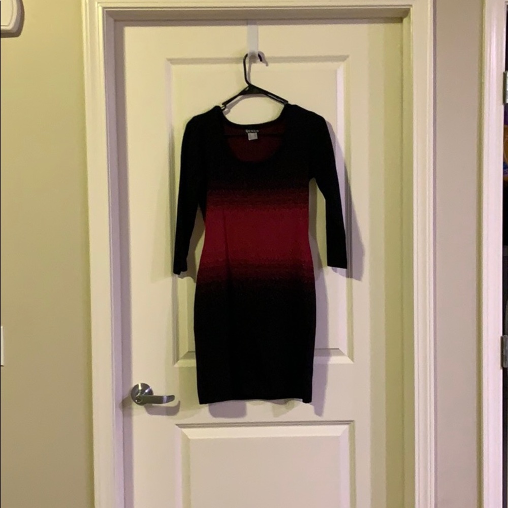 Venus brand black and pink body con sweater dress